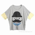 Women's Elegant Moustache Print T-shirt, Casual, Fashionable and Loose, OEM Orders are Accepted